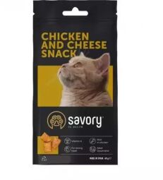 Ласощі для котів Savory Snack Chicken and Cheese 60 г (подушечки з куркою та сиром) (31461) від виробника Savory