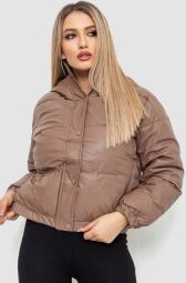 Куртка жіноча демісезонна екошкіра AGER, колір мокко, 214R729