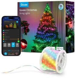 Гирлянда Smart LED Govee H70C2 Christmas Light, 100 LED, RGBIC, IP65, 10м, кабель прозрачный (H70C13D1) от производителя Govee