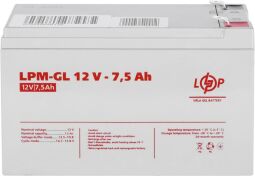 Акумуляторна батарея LogicPower 12V 7.5AH (LPM-GL 12 - 7.5 AH) GEL (LP6562) від виробника LogicPower