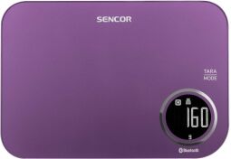 Весы Sencor кухонные, 5кг, подключение к смартфону, AAAx2, пластик, фиолетовый (SKS7073VT) от производителя Sencor