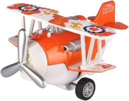 Літак металевий інерційний Same Toy Aircraft помаранчевий зі світлом і музикою