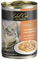 Вологий корм для котів Edel Cat 400 г (три види м'яса в соусі) (SZ1000319/173046) від виробника Edel