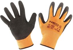 Перчатки рабочие NEO, латексное покрытие, полиэстер, р.10, оранжевый (97-641-10) от производителя Neo Tools