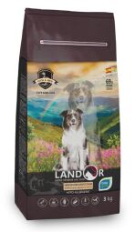 LANDOR Повнораціонний сухий корм для собак з функцією поліпшення мозкової діяльності качка з рисом 3 кг