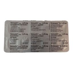 Таблетки для лікування серцевої недостатності у собак Boehringer Ingelheim Ветмедин Чу 1,25 мг/10 таб (169812) від виробника Boehringer Ingelheim