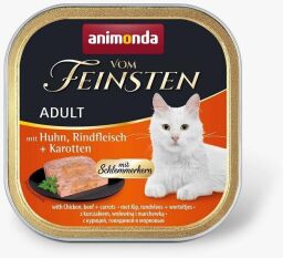 Корм Animonda Vom Feinsten Adult with Chicken, Beef and Carrots вологий з куркою, яловичиною та морквою для дорослих котів 100 гр (4017721832625) від виробника Animonda