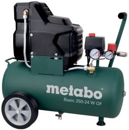 Компресор повітряний Metabo Basic 250-24 W OF безолійний, 1500Вт, 24л, 120л/хв, 8бар