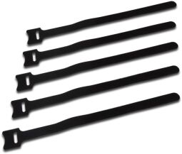 Кабельні стяжки DIGITUS hook-and-loop fastener fabric, 200x13mm, black, 100шт.