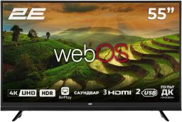 Телевізор 55" 2E LED 4K 50Hz Smart WebOS, Black, soundbar
