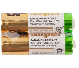 Батарейки GP SUPER ALKALINE 1.5V 15A - S2 Лужні, LR6, AA 2 шт.