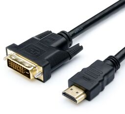 Кабель Atcom HDMI - DVI (M/M), 1 дюйм, 24+1 pin, феррит, 1.8 м, Black (AT3808) от производителя Atcom