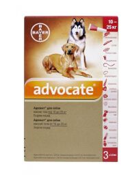 Капли Advocate Bayer от заражений эндо и экто паразитами для собак 10-25 кг (3 пипетки по 2.5 мл) (54171) от производителя Bayer