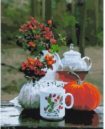 Картина по номерам Strateg ПРЕМИУМ Чай среди леса с лаком размером 40х50 см (SY6859) (STSY6859) от производителя Strateg