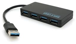 Концентратор USB3.0 Voltronic 4хUSB3.0 Black (YT-3HF4/2TB/08645), Blister від виробника Voltronic