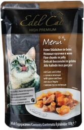 Вологий корм для котів Edel Cat pouch 100 г (гусак та печінка в желе) (SZ1000312/179994/1002025) від виробника Edel