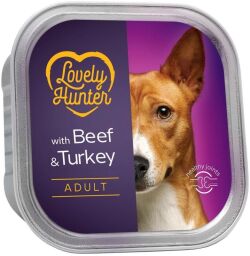 Вологий корм для дорослих собак з яловичиною та індичкою Lovely Hunter Adult Beef and Turkey 150 г (LHU45446) від виробника Lovely Hunter