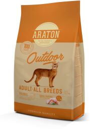 Корм ARATON OUTDOOR Adult All Breeds сухий з куркою та індичкою для дорослих котів 1.5 кг (4771317456427) від виробника ARATON