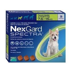 Таблетка для собак NexGard Spectra (Нексгард Спектра) від 7,6 до 15 кг, 1 таблетка (від зовнішніх та внутрішніх паразитів)