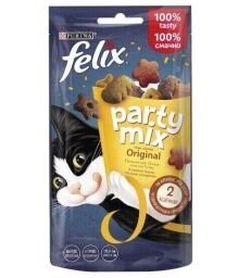 Ласощі для кішок Purina Felix Party Mix Original м'ясний мікс 60 г (7613287631459) від виробника Felix