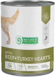 Влажный корм для взрослых собак с говядиной и сердцем индейки nature's Protection with Beef & Turkey Hearts (KIK45604) от производителя Natures Protection