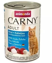 Вологий корм для кішок Animonda Carny Adult Beef + Codfish з яловичиною (яловичина/тріска/петрушка) 0.4 кг (AM-83717) від виробника Animonda