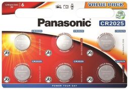 Батарейка Panasonic літієва CR2025 блістер, 6 шт. (CR-2025EL/6B) від виробника Panasonic