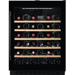 Холодильник Electrolux встроенный для вина, 82x60х57, полок - 6, зон - 1, бут-52, ST, черный+нерж (EWUS052B5B) от производителя Electrolux