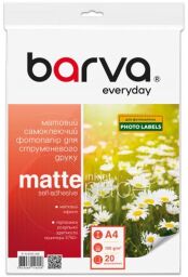 Фотобумага Barva Everyday матовая самоклеящаяся 105г/м2 A4 20л (IP-ALE105-268) от производителя Barva