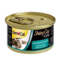 Вологий корм для кішок GimCat Shiny Cat 70 г х 12 шт (курка і креветки) (SZG-413129 /413327) від виробника GimCat