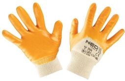 Рукавички робочі NEO, нітрилове покриття, бавовна, р.9, жовтий