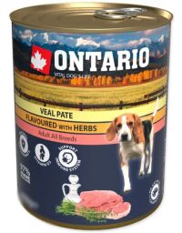Вологий корм для собак Ontario Dog Veal Pate with Herbs з телятиною та травами - 800 (г)