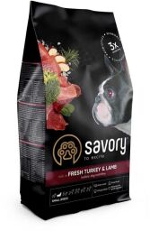 Сухий корм Savory Fresh Turkey & Lamb для собак малих порід зі свіжим м'ясом індички і ягнятиною 1 кг (30341) від виробника Savory