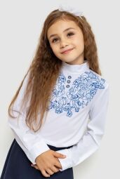 Блуза для дівчаток ошатна AGER, колір біло-синій, 172R025