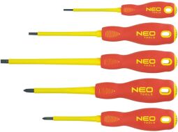 Викрутки NEO, для робіт під напругою 1000 В, набір 5 од., SL, PH (04-220) від виробника Neo Tools