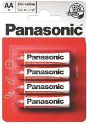Батарейка Panasonic RED ZINC угольно-цинковая AA(R6) блистер, 4 шт. (R6REL/4BPR) от производителя Panasonic