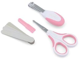 Набір Nuvita для догляду за дитиною 0м+ Рожевий Безпечні ножиці з акс.