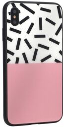 Glass with print TPU Case — iPhone Xs — White Pink (Ц-000065400) від виробника Viva