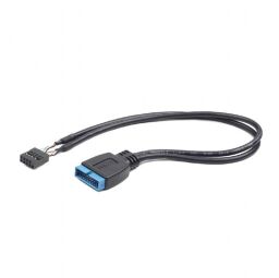 Кабель Cablexpert USB 2.0 9-pin - USB 3.0 19-pin (F/M), внутрішній, чорний, 0.15 м (CC-U3U2-01)