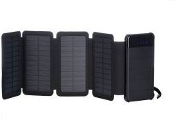 Акумулятор портативний літій-іонний Power Bank 2E Solar 8000мА·год, вбудований LED-ліхтар, чорний (2E-PB814-BLACK) від виробника 2E