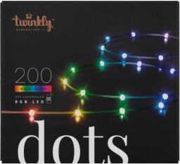 Гірлянда Smart LED Twinkly Dots Lights RGB 200 Gen II, IP44, 10м, кабель прозорий (TWD200STP-BEU) від виробника Twinkly