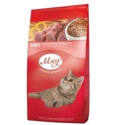Сухий корм для дорослих котів Мяу з печінкою 14 кг