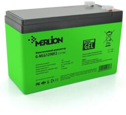 Акумуляторна батарея Merlion 12V 9AH Green (G-MLG1290F2/12648) AGM мультігель  від виробника Merlion