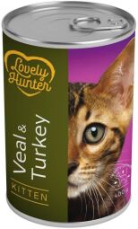 Вологий корм для кошенят з телятиною та індичкою Lovely Hunter Kitten Veal and Turkey 400 г (LHU45346) від виробника Lovely Hunter