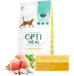 Сухой корм для взрослых кошек Optimeal (курица) – 10 (кг) (B1831201) от производителя Optimeal