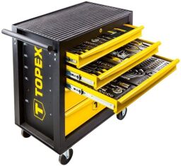 Шафа-візок для інструменту TOPEX, 455 од. інструменту, 5 ящиків, на колесах, 68x46х82.5 см (79R502) від виробника Topex
