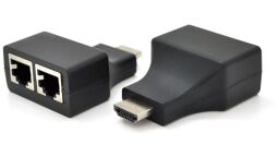 Адаптер Voltronic HDMI - 2хRJ-45 (M/F), Black (YT-SCPE HDMI/2P-30m720P/08516) от производителя Voltronic