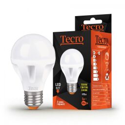 Светодиодная лампа Tecro 5W E27 3000K (T2-A60-5W-3K-E27) от производителя Tecro