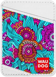 Холдер для карток WAUDOG Design з малюнком "Літо", преміум шкіра (ширина 70мм, довжина 95мм) білий