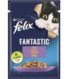 Вологий корм для дорослих кішок Purina Felix Fantastic з ягням у желе 13 шт по 85 г